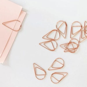 Teardrop Paper Clips, Wedding, Planner Accessories, Gold & Silver Stationery, Scrapbook Paper Clasp image 2