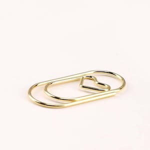 Gold Love Heart Paper Clips, Wedding, Planner Accessories, Gold Stationery, Scrapbook Paper Clasp image 3