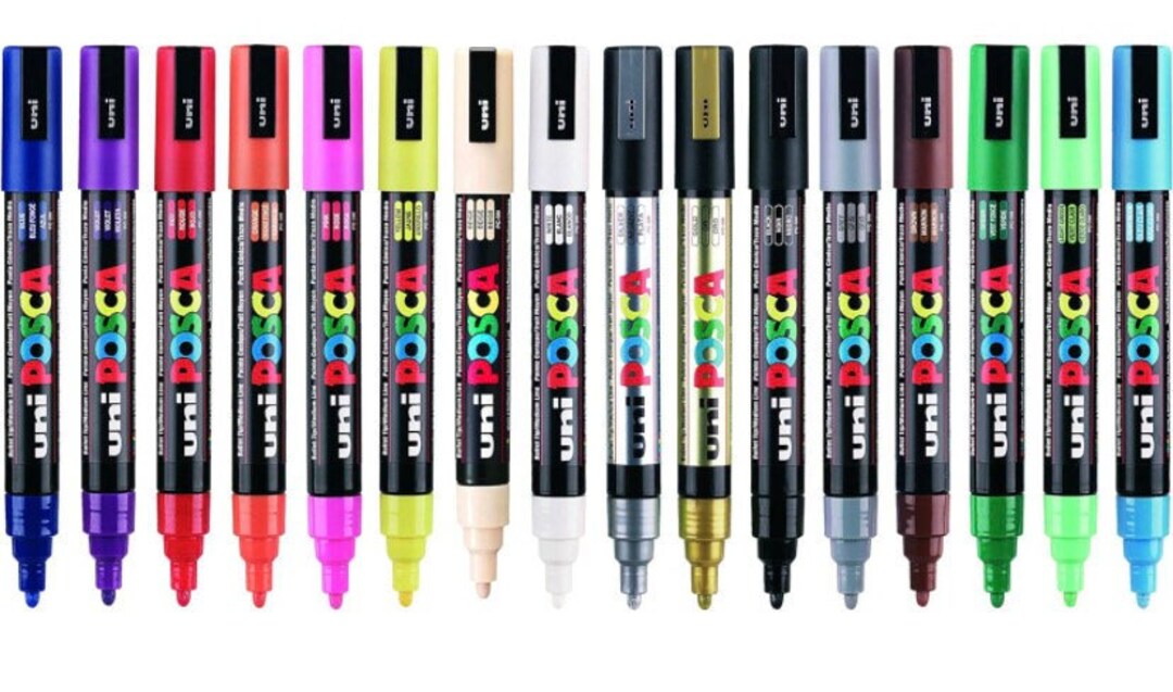 Posca PC5M Water Based Permanent Marker Paint Pens Set of Permanent
