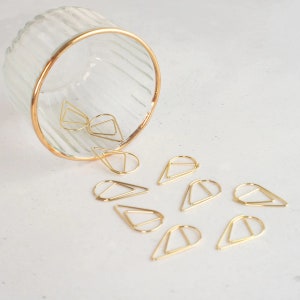 Teardrop Paper Clips, Wedding, Planner Accessories, Gold & Silver Stationery, Scrapbook Paper Clasp Gold