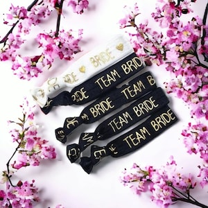 Bracelets in a set, Team Bride, for hen party, bachelorette party, bride, team bride, bracelet, hair tie JGA accessory