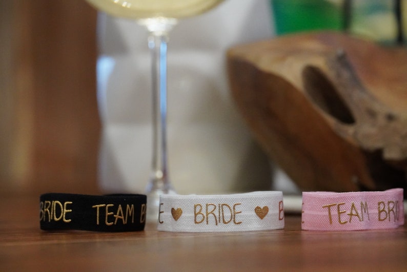 Armbänder im Set, Team Bride, für junggesellinnenabschied, bachelorette Party, Bride, Team Bride, bracelet, Hairtie JGA Accessoire Bild 6