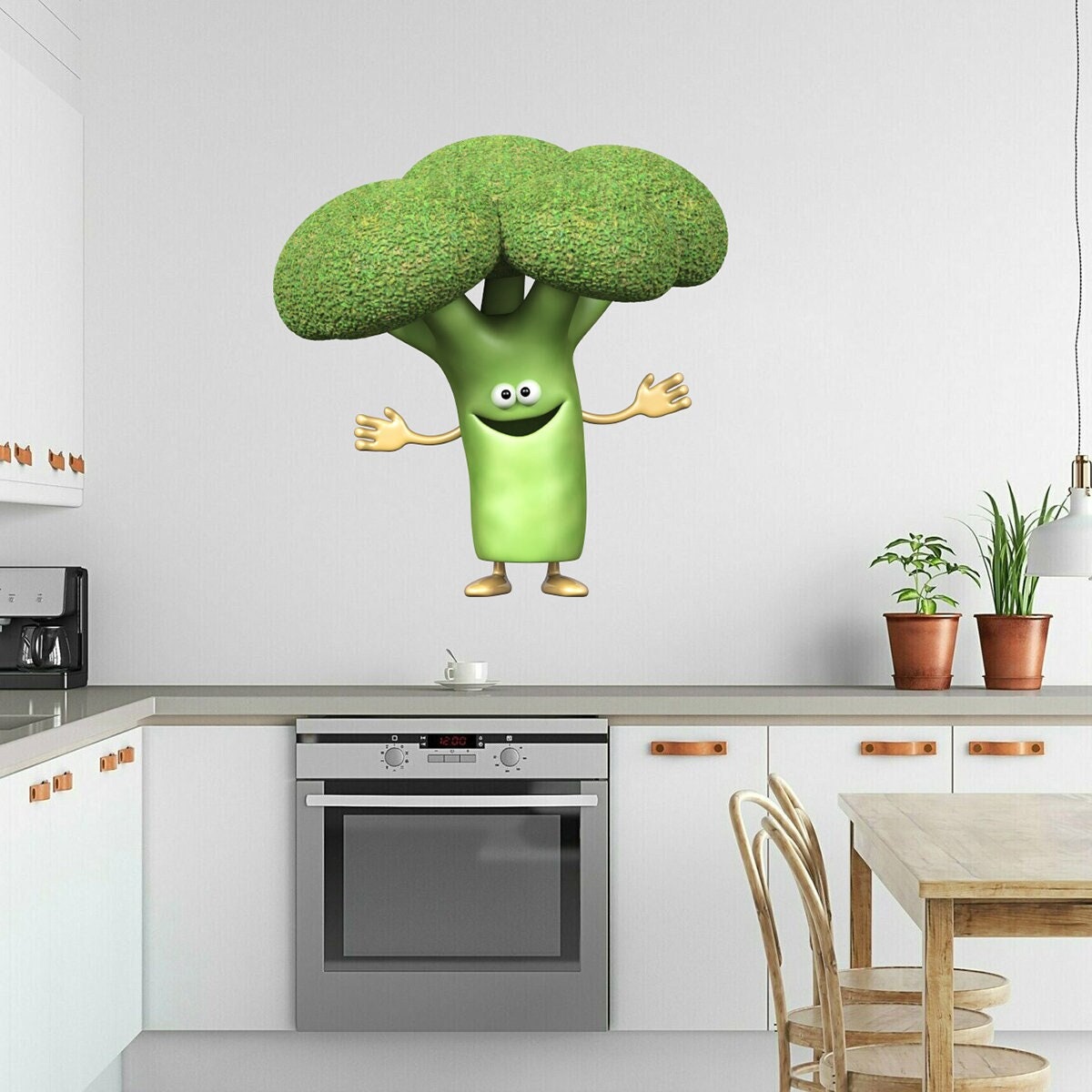 stickers Mural Légume Brocoli, Autocollant Pour Cuisine Aliment, Potager, Soupe - A642