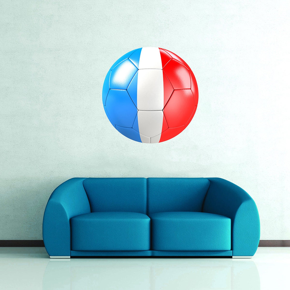 Stickers Mural Ballon de Football Équipe France, Autocollant Sport, Décor Porte, Fifa, Stade, Mundia
