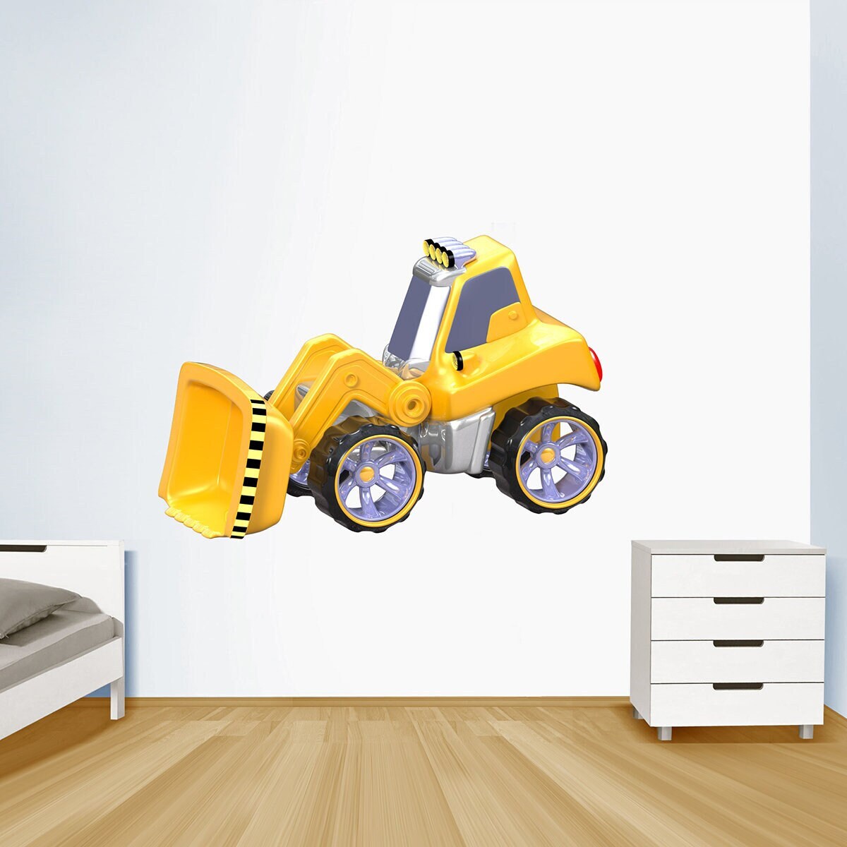 stickers Mural Bulldozer, Autocollant Engin de Travaux, Machine Chantier - A422