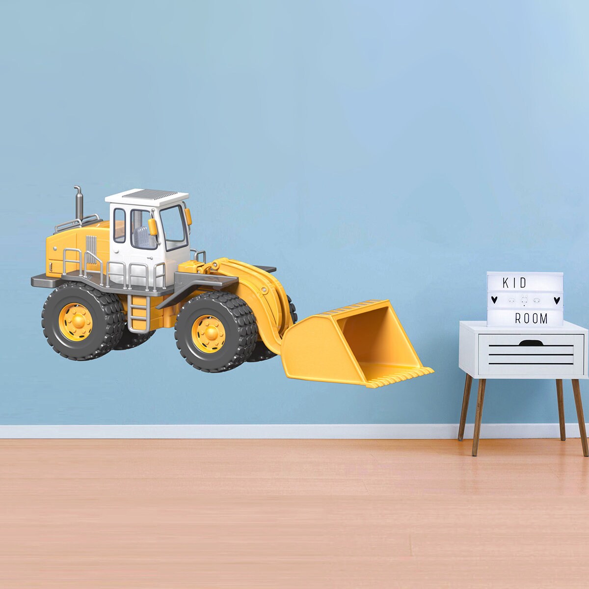 stickers Mural Engin de Chantier, Autocollant Chargeur, Véhicule Travaux Publics - A426