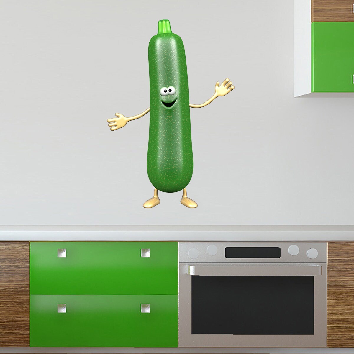 stickers Mural Légume Courgette, Autocollant Pour Cuisine Aliment, Potager, Soupe - A638