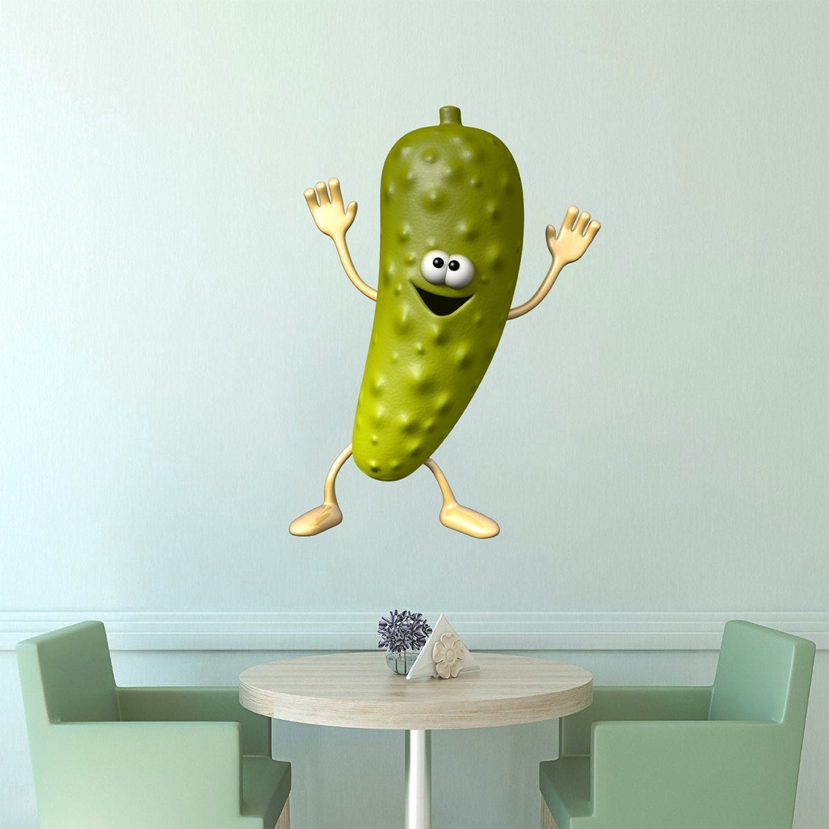 stickers Mural Légume Cornichon, Autocollant Pour Cuisine Aliment, Potager, Soupe - A640