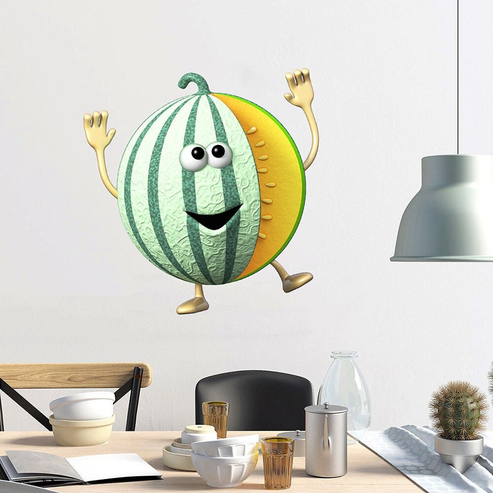 stickers Mural Fruit Melon, Autocollant Pour Cuisine Aliment, Potager, Verger, Arbre - A620