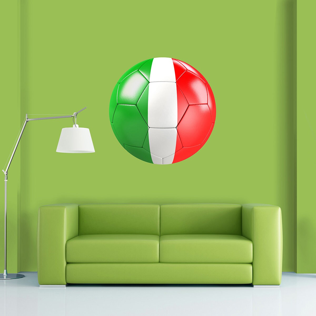 Stickers Mural Ballon de Football Équipe Italie, Autocollant Sport, Décor Porte, Fifa, Stade, Mundia
