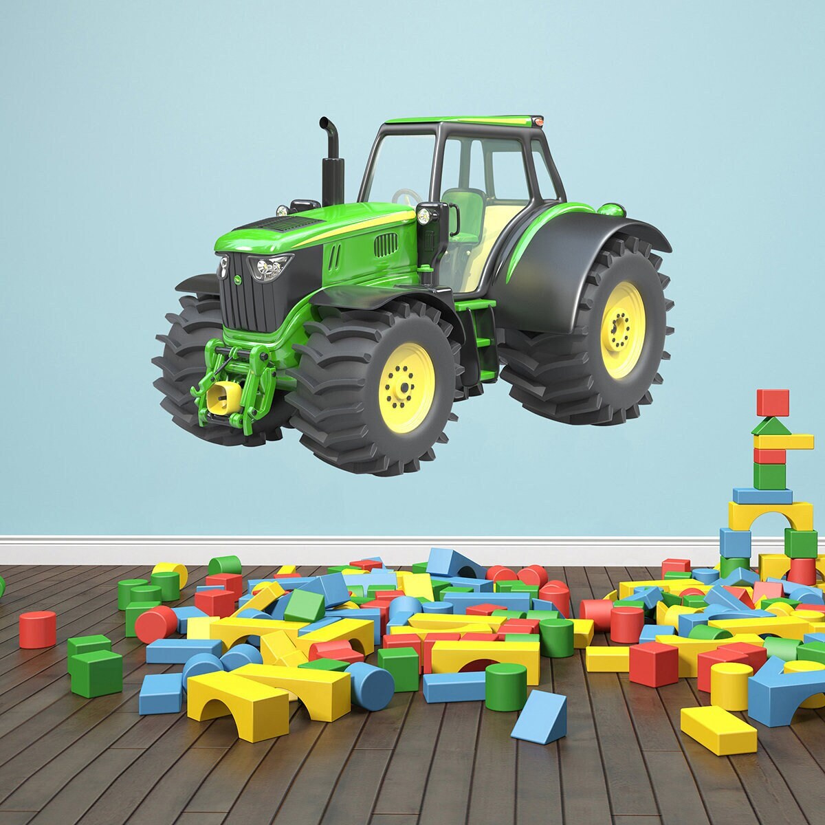 stickers Mural Tracteur Design 3D Réaliste Différentes Couleurs - A014