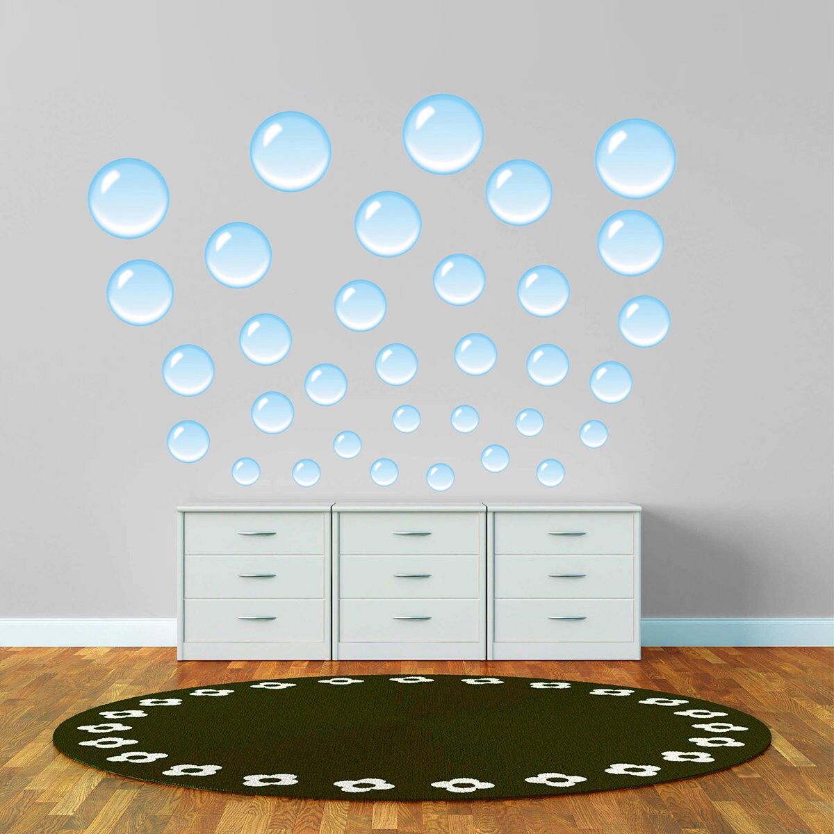 stickers Mural Planche de 32 Bulles , Decoration Intérieure, Decor Pour Sale Bain - A077