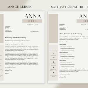 Application templates German CV template Word tabular cover sheet application student modern Canva cover letter sample beige creative image 3