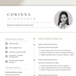 Application templates German tabular resume template cover sheet application student beige modern canva cover letter template