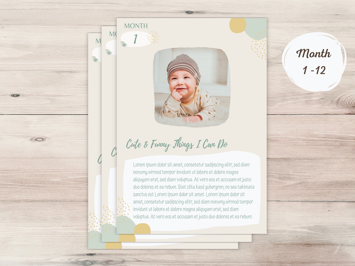 Baby memory book printable personalized Boy Boys template digital ...