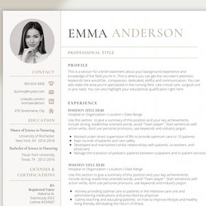 Modelo de currículo de enfermeira registrado New Grad Nurse Gold Travel RN, CNA icu Estudante de enfermagem cv Canva Carta de apresentação Exemplo de assistente médico