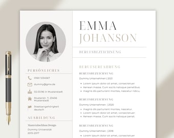 Application templates German CV template Word tabular cover sheet application student modern Canva cover letter sample beige creative