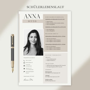 Application templates German CV template Word tabular cover sheet application student modern Canva cover letter sample beige creative image 6
