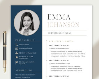 Resume Template German Word Application Templates Creative Blue Gold Beige Tabular Cover Sheet Application Student Modern Canva Cover Letter
