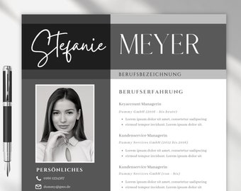 Application templates German tabular resume template cover sheet application student black modern canva cover letter template creative