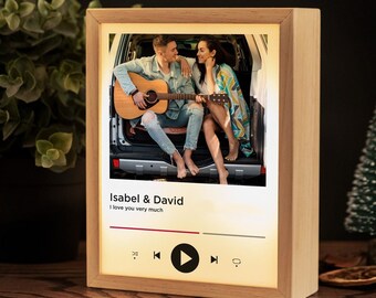 Song Plaque Personalized Lamp Anniversary Gift for Him. Song Plaque Custom Picture Frames Led Lights. Music Plaque.Personalized Gift for Mom