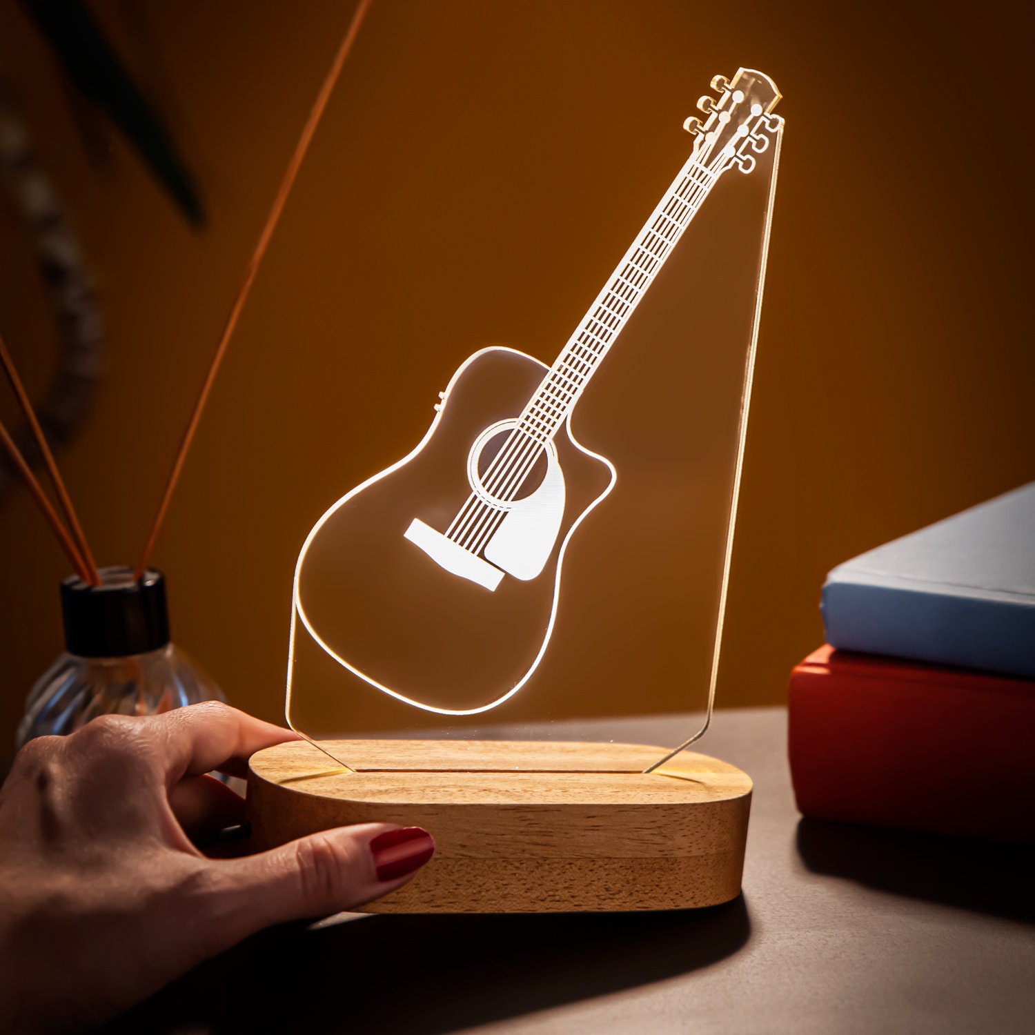 Guitar Lamp Music Gift for Musicians. Guitar Led Lights Desk Lamp Cla…