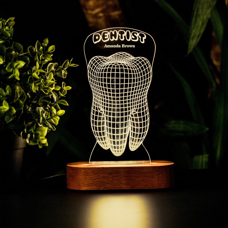 Dentist Personalized Lamp as Dental Student Gift. 3D Led Etsy