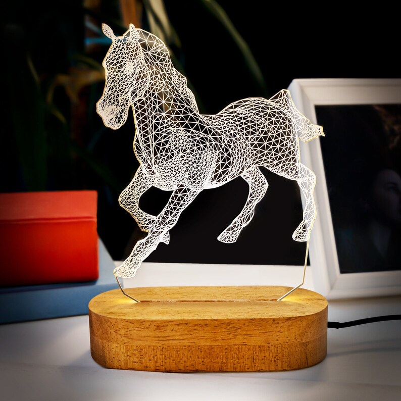 Horse Led Lights Table Lamp Gift for Kids. Horse Gifts Night Etsy