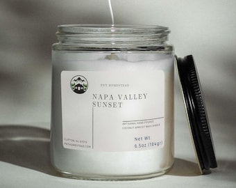 Napa Valley Sunset Candle: Coconut Apricot Wax with Cranberry, Rose & Spice