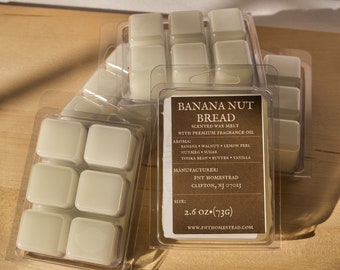 Banana Nut Bread Scented Wax Melt: Hand Poured, Dye Free