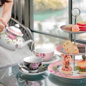 London Boutique Cup and Saucer Set 1 Afternoon Tea Set New Bone China Vintage Flora Gift Box 200m
