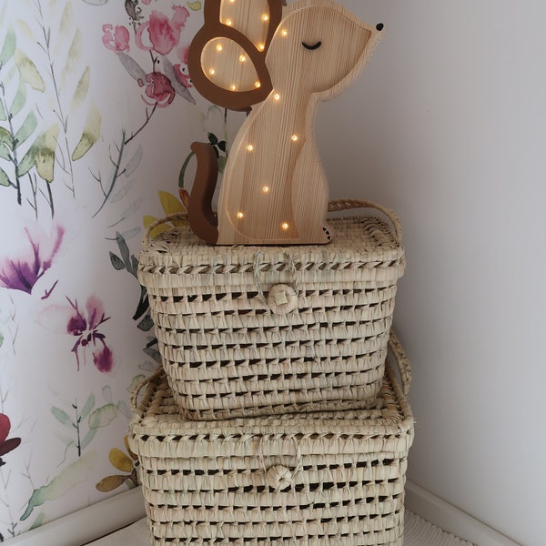 Palm leaf case/storage basket/chest/basket toy storage, organizer, decorative basket, utensil, toy box, basket, decoration