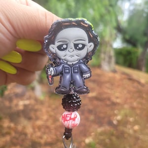 Michael inspired Badge reel/ cute gifts/Retractable ID Holder/halloween gifts