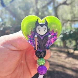 Villain badge reel/ glow in the dark/Retractable ID Holder/ cute gift