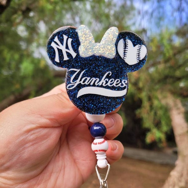 NY Yankees Badge Reel/Retractable ID Holder/ cute gifts