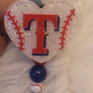 Super cute Baseball heart  Badge Reel/Baseball Badge Holder/cute gift/Retractable ID Holder/phone accessories