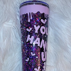 Purple Snowglobe tumbler/ acrylic tumbler/reusable image 9