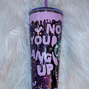 Purple Snowglobe tumbler/ acrylic tumbler/reusable image 6