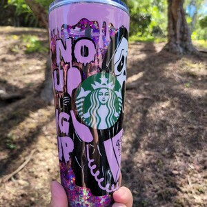 Purple Snowglobe tumbler/ acrylic tumbler/reusable image 2