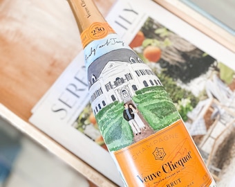 Custom Painted Champagne Bottle- Wedding Venue