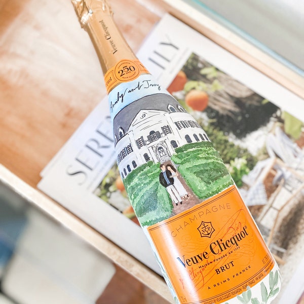 Custom Painted Champagne Bottle