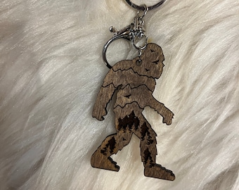 BigFoot, Sasquatch, Yeti, Big Foot Keychain, Wood Keychain
