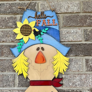 Scarecrow door hanger, Happy Fall, Fall doorhanger, doorsign, Scarecrow, fall decor, fall decoration