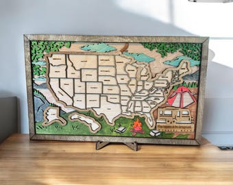 USA Travel Map, Our Travels Map, Couples Map, Travel Map, Adventure Awaits. Wedding gift, anniversary gift, United States Relationship gifts