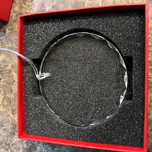 K9 Crystal Blank Ornament 3.25” round. Laser Blank for Laser engraving. Includes box