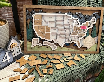 USA Travel Map, Our Travels Map, Couples Map, Travel Map, Adventure Awaits. Wedding gift, anniversary gift, United States Relationship gifts