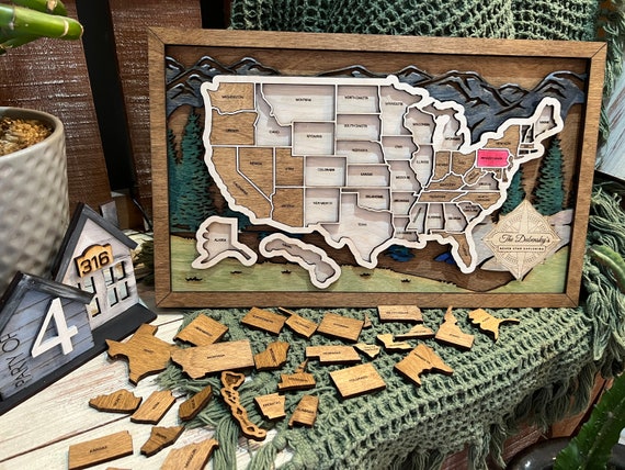 USA Travel Map, Our Travels Map, Couples Map, Travel Map, Adventure Awaits. Wedding gift, anniversary gift, United States Relationship gifts