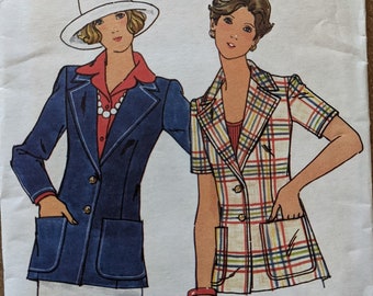 1974 Classic Blazer Jacket bust 38 size 16 complete uncut FF vintage Butterick 3592 sewing pattern 1970s