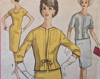 1960s lovely Jacket Dress Suit bust 36 size 16 Simplicity 4851 vintage sewing pattern