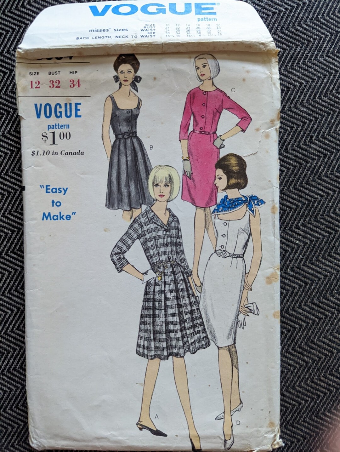 1964 Dress W Scooped Round or Collared Necklines + Pleated or Slim ...